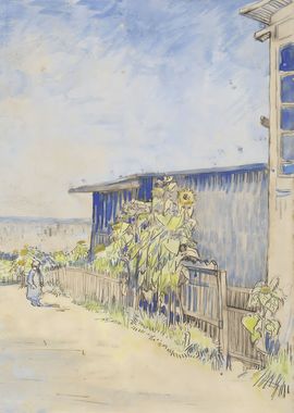 Shed with Sunflowers