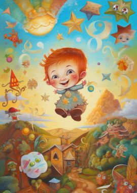 Oil Painting Red Hair Kid