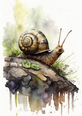 Snail Art Watercolor