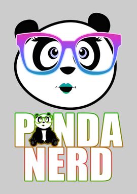 Panda Nerd Girl Rainbow