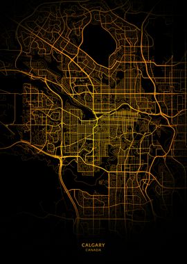 Calgary City Map Gold