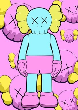 kaws cartoon toys' Poster, picture, metal print, paint by Muhammad Anas