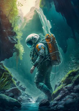 Astronaut lost in cave