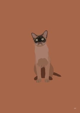 Burmese Cat Illustration