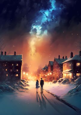 Snow Couple Landscape