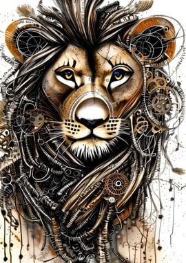 Lion Animal Steampunk