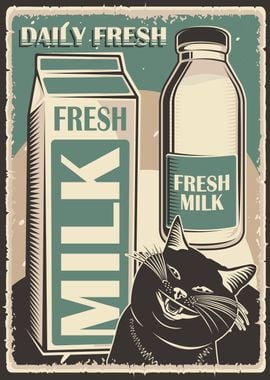 Funny Cat and Milk 2