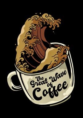 Great wave coffee cup