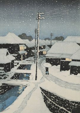 Evening Snow at Terajima