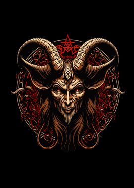 Satanic Witchcraft Occult  Baphomet Wall Painting - Poster Decor