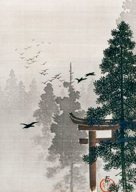 Flock of birds Ohara Koson