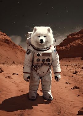 Samoyed Astronaut Mars