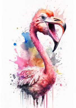 Flamingo Watercolor