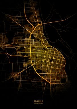 Rosario City Map Gold