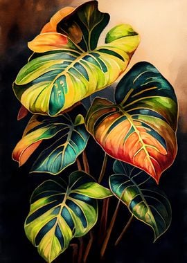 Philodendron plant art