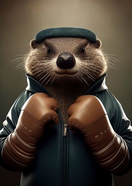 Funny Beaver Animal Boxer