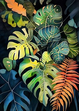 Philodendron plant art