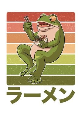 Toad Frog eating Ramen