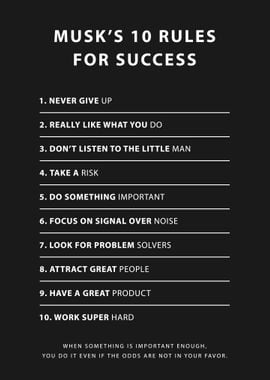 Musk 10 Rules For Success