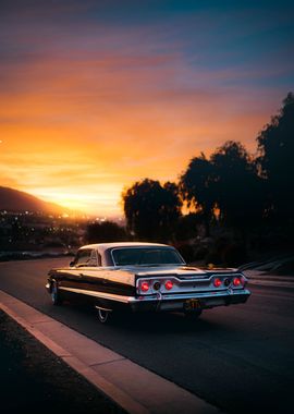 Retro Car on Street 