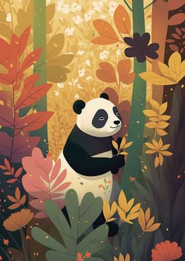 Panda in  bamboo