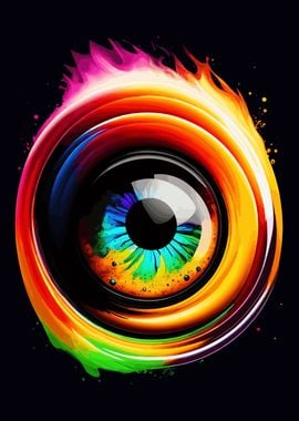 Abstract Eye Flaming Frame