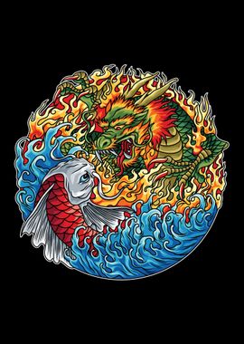 Koi Dragon  Illustration