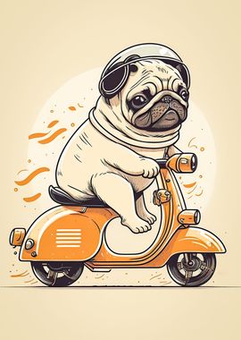 Cute Dog Riding a bike