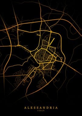 Alessandria City Map Gold