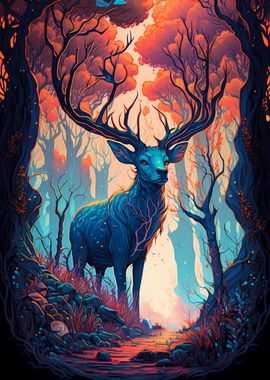 Deer metal shop poster