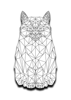 Cat Lowpoly Wireframe