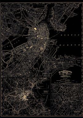 Boston black gold old map