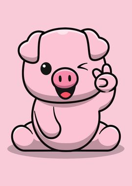 cute pig minimalist