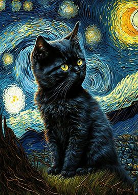 Cat van gogh