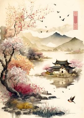 Vintage Asian Landscape