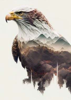 eagle double exposure