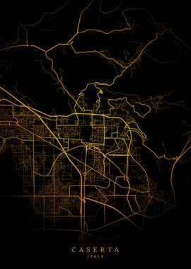 Caserta City Map Gold