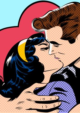 Kiss retro pop art