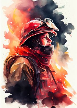 Firefighter Watercolors