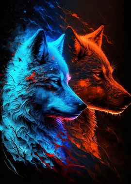 Mystical Wolf Abstract