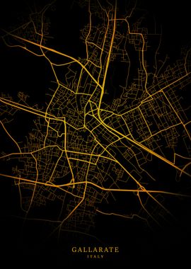 Gallarate City Map Gold