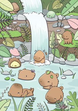 Cute capybara sanctuary