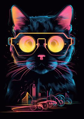 Cyber Nerd Cat