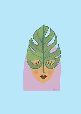 Plant Head Lady Monstera