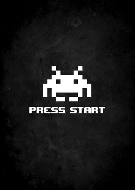 press start retro design