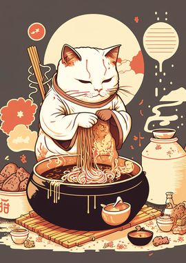 cat samurai ramen japan