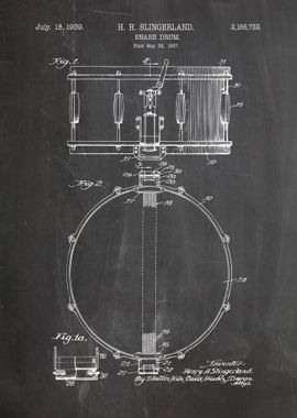 Snare drum patent 1939 