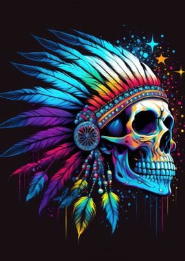 Indian Skull Neon