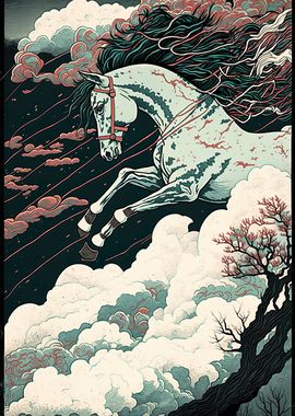 Horse Ukiyo e Japan China