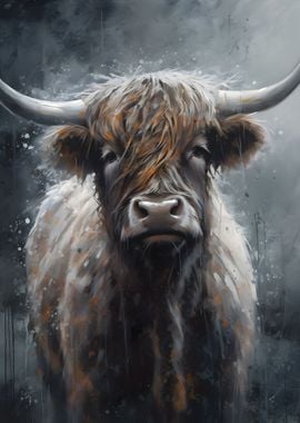 Charcoal Highland Cow